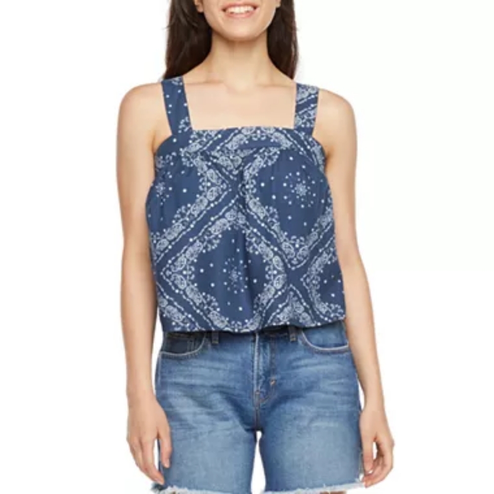 Arizona Juniors Womens Square Neck Sleeveless Tank Top Small